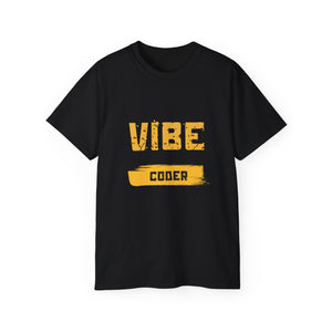 VIBE Coder T-Shirt — Retro Yellow Graphic Tee for Programmers