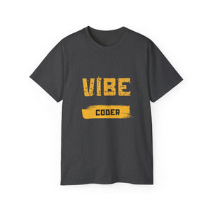 VIBE Coder T-Shirt — Retro Yellow Graphic Tee for Programmers