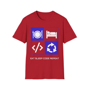 Eat Sleep Code Repeat Unisex Softstyle T-Shirt