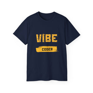 VIBE Coder T-Shirt — Retro Yellow Graphic Tee for Programmers