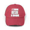 "Think Outside The Box" Unisex Distressed Cap