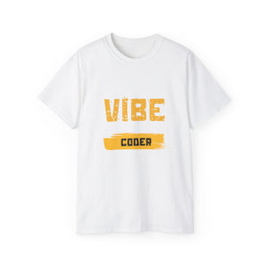 VIBE Coder T-Shirt — Retro Yellow Graphic Tee for Programmers