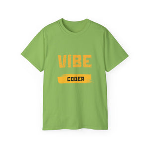 VIBE Coder T-Shirt — Retro Yellow Graphic Tee for Programmers