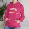 "Coding Because Therapy is Expensive" Unisex Heavy Blend™ Hooded Sweatshirt