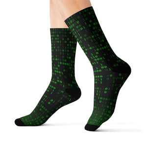 Sublimation Socks Matrix 0's and 1's Pattern Design