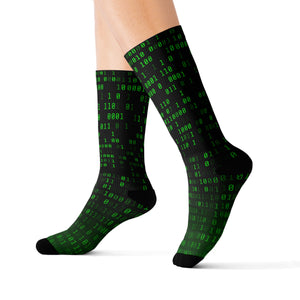 Sublimation Socks Matrix 0's and 1's Pattern Design