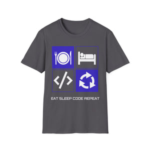 Eat Sleep Code Repeat Unisex Softstyle T-Shirt