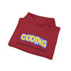 "Coding Because Therapy is Expensive" Unisex Heavy Blend™ Hooded Sweatshirt