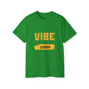 VIBE Coder T-Shirt — Retro Yellow Graphic Tee for Programmers