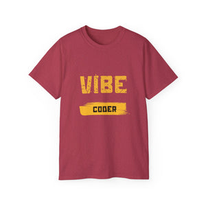 VIBE Coder T-Shirt — Retro Yellow Graphic Tee for Programmers